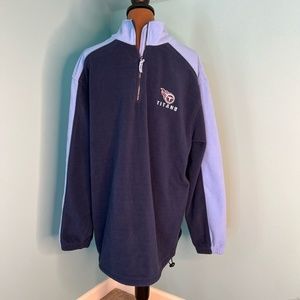 NFL Titans Fleece Half-Zip Jacket Pullover With Drawstring Waist Size XL
